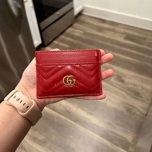 Red Gucci cardholder